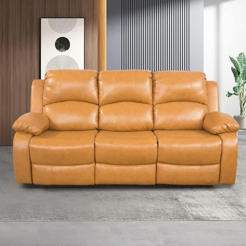 Vista 36 de Juego de muebles de sala de estar, juego de sofá reclinable de cuero, sofá reclinable y sofá biplaza, juego de sofá de cuero beige, juego de muebles