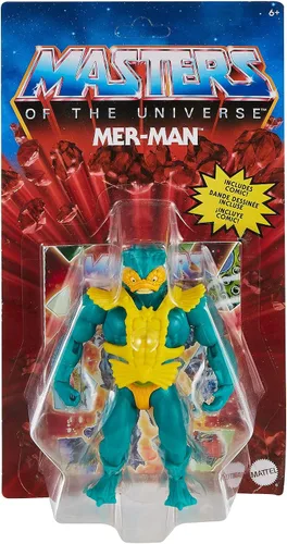 Vista 6 de Figura de acción de Masters of The Universe Origins Mer-Man de 5.5 pulgadas, figura de batalla para contar historias y exhibición, regalo para niños