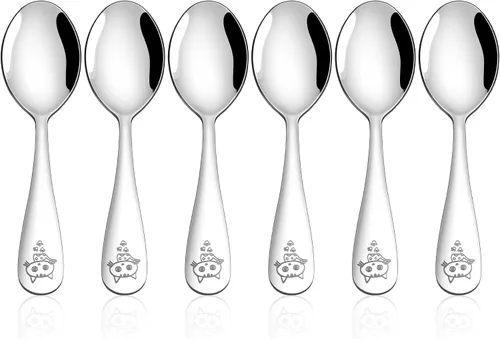 Vista 9 de E-far Tenedores para niños pequeños, juego de 6 tenedores de acero inoxidable para niños pequeños, utensilios pequeños de metal