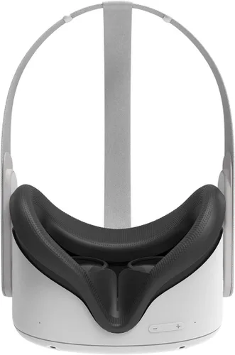 Vista 8 de AMVR - Funda facial para Quest 2, máscara facial de silicona a prueba de sudor y cojín facial para auriculares Quest 2 VR, lavable, ligera
