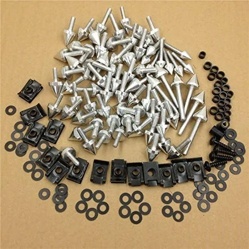 Vista 3 de XKMT-Universal Spike Bolt MC Sportbike compatible con Kawasaki Ninja EX250 ZX14 ZX7 ZX9R Plata [B00YWCKGM4]