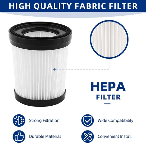 Vista 3 de Filtro de repuesto para aspiradora compatible con aspiradoras Fabuletta FSV001/FSV101, Girnoor G160/G165, Lubluelu 202, Oraimo OSV-102, VacLife