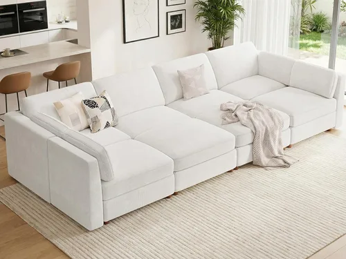 Vista 69 de CUGOAO Sofá biplaza extragrande de 83.5 pulgadas, sofás para sala de estar, sofá nube de felpilla de asiento profundo, sofá modular seccional, funda