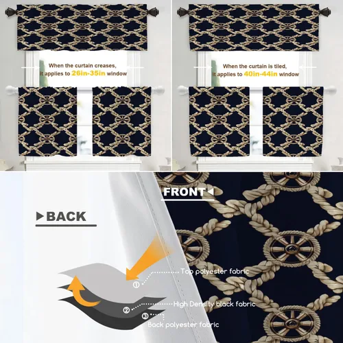 Vista 353 de Shrahala Orange Autumn Autumn Blackout Curtain Tiers, Fall Kitchen Valance Light Blocking Tier Drapes with Rod Pocket, 2 Pack 26 X 24 in