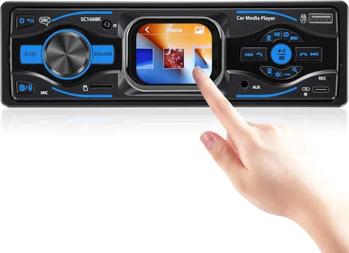 Vista 10 de Radio de coche Bluetooth Single DIN Audio estéreo para automóvil, audio para automóvil con Bluetooth dual y control de aplicaciones, compatible