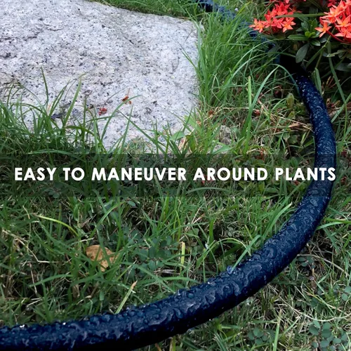 Vista 5 de Manguera de remojo de goma resistente de 1/2 pulgada x 25 pies, manguera de agua de goteo con 70% de ahorro de agua, perfecta para camas de flores