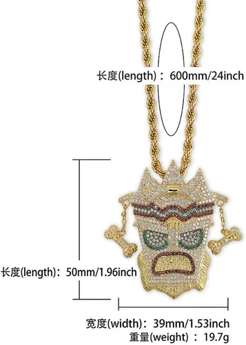 Vista 2 de KMASAL Collar de cadena chapada en oro de 18 quilates para hombres y mujeres (mago)