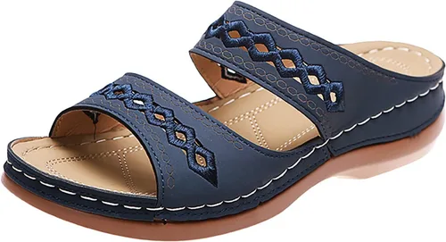 Vista 9 de Sandalias ortopédicas a la moda para mujer, sandalias para caminar con soporte de arco antideslizantes y cómodas, sandalias informales, sandalias
