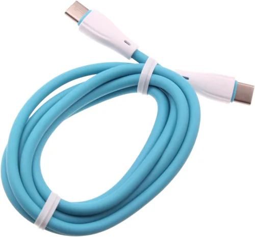 Vista 3 de Cable PD azul de 4 pies USB-C a tipo C, cable de carga rápida para Galaxy A72, A52, A42, A32, A12, sincronización de cable de alimentación [C a C]