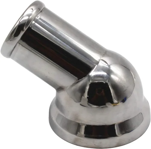 Vista 4 de Carcasa de termostato de cuello de agua giratoria pulida de 45° compatible con motor Chevrolet LS LS1 LS2 LS7 Compatible con C-hevrolet LS Engine