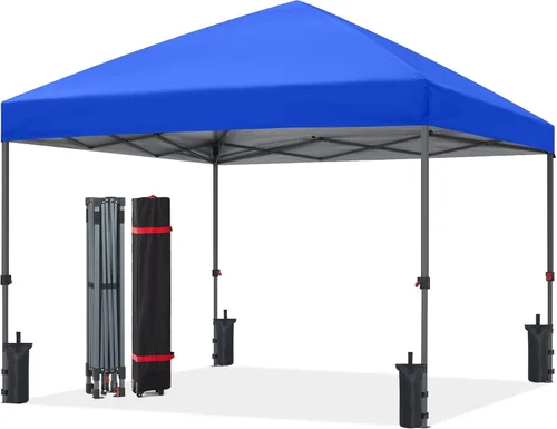Vista 34 de ABCCANOPY Toldo desplegable – Tienda de campaña portátil para patio al aire libre resistente para patio trasero y terraza con 4 bolsas de arena Beige