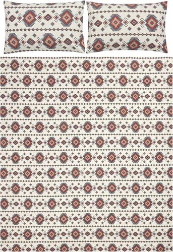 Vista 2 de De Leon Collections Sonoma Diamonds Southwestern Tribal Geometric - Juego de sábanas y fundas de almohada, tamaño individual