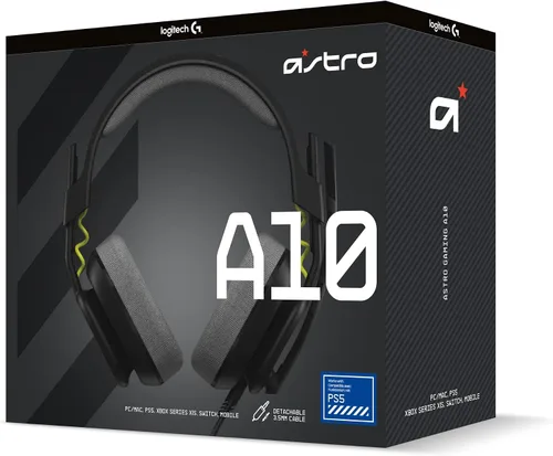 Vista 10 de Logitech G Astro A10 Gen 2 Cross-Platform Wired Gaming Headset for PlayStation 5/4, Xbox S X, Nintendo Switch, PC: 3.5mm Headphone Jack, 32mm