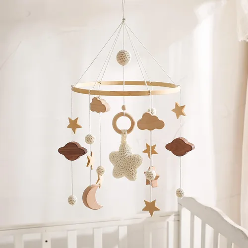 Vista 10 de let's make Brazo móvil para cuna de bebé, soporte de madera para cuna de bebé, altura ajustable para colgar cuna de bebé, accesorio para decoración