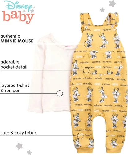 Vista 2 de Disney Minnie Mouse - Conjunto de 2 piezas para bebé, mameluco de forro polar de manga larga (recién nacidobebé)