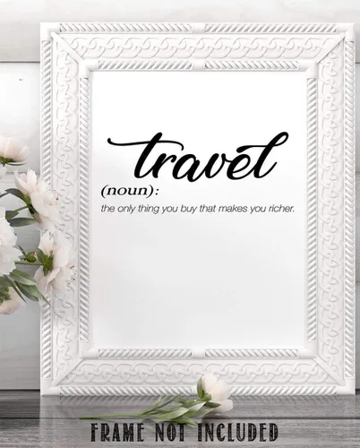 Vista 8 de Travel - The Only Thing You Buy That Makes You Richer - Póster artístico inspirador para decoración del hogar, aventura y cita de exploración, gran