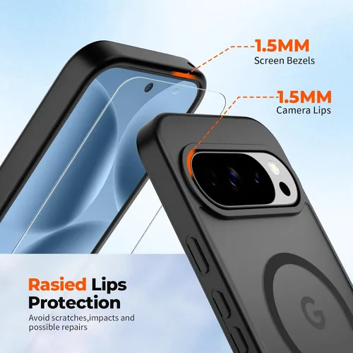 Vista 5 de SUPFINE Funda magnética para Google Pixel 10 Pro XL con protector de pantalla (imanes integrados) (protección contra caídas de grado militar)