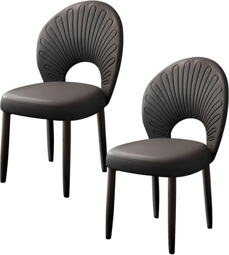 Vista 30 de JKGHK Dining Chairs, Leather Kitchen Chairs, Upholstered Armless Dining Room Chair, Accent Living Room Side Chair with High Backrest, for Cafe Black