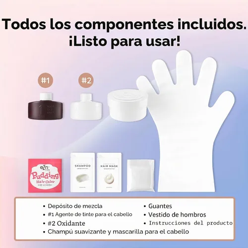 Vista 6 de eZn Tinte para el cabello con pudín (beige ceniza) - Tinte coreano