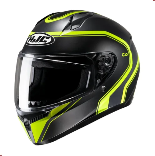 Vista 5 de Casco de motocicleta de rostro completo HJC C10 ELIE con protector HJ-34P Pin-lock, aprobado por DOT (MC2SF, XXX-Pequeño)