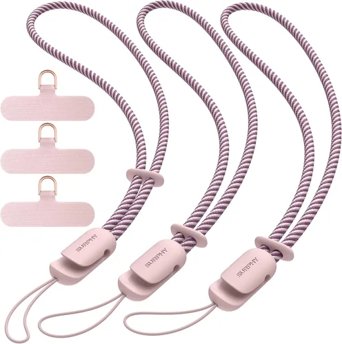 Vista 28 de SURPHY Paquete de 3 correas de muñeca para teléfono con lengüeta de sujeción para teléfono celular, correa para teléfono celular, correa para A