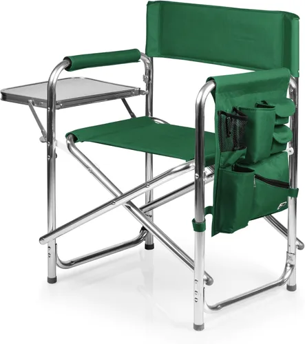 Vista 20 de PICNIC TIME Silla deportiva con mesa auxiliar, sillas de campamento acolchadas plegables para exteriores para adultos con portavasos y panel