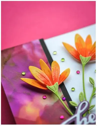 Vista 5 de Tallos florales de metal troquelados, hojas de flores, tarjetas de boda, plantillas cortadas para tarjetas de invitación de bricolaje, álbum