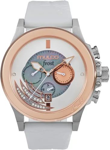 Vista 10 de MULCO Luxury Waterproof Watch for Women - Rose Gold Stainless Steel Analog Frost (Beige)