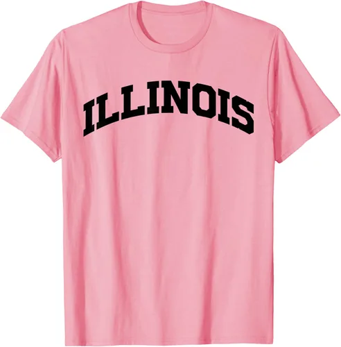Vista 80 de Illinois Gift - Camiseta de diseño deportivo con texto universitario, gris, S