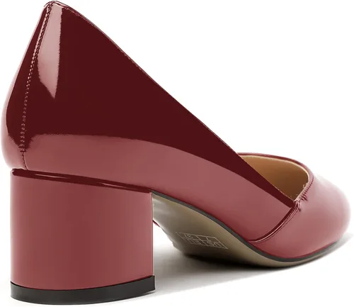 Vista 5 de MODENCOCO Zapatos de tacón bajo grueso para mujer, con puntera redonda, de 2 pulgadas