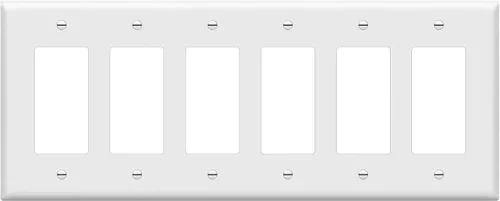 Vista 13 de ENERLITES Placa de pared decorativa para interruptor de luz o receptáculo, tamaño 6-Gang 4.50" x 11.81" pulgadas, policarbonato termoplástico Negro