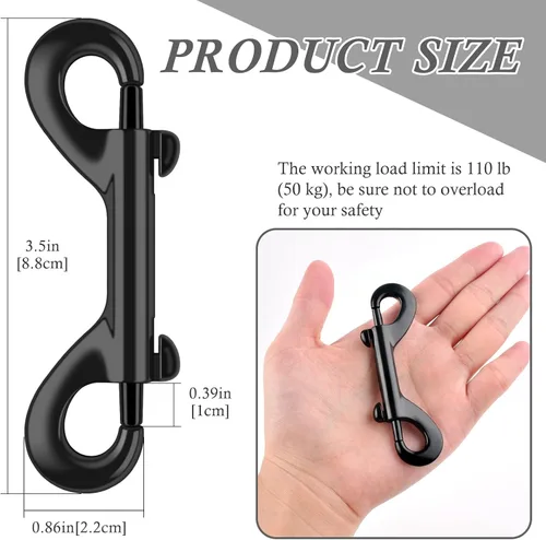 Vista 3 de ERKOON Ganchos de doble extremo de 3.5 pulgadas, capacidad de carga de 110 libras, clips de aleación de zinc de doble cara, resistentes para correas