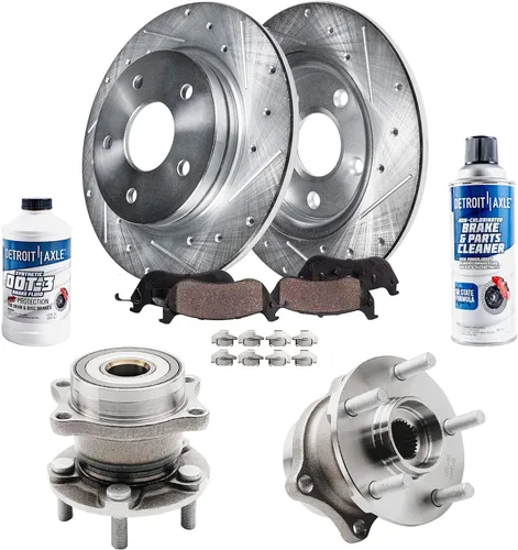 Vista 96 de Detroit Axle - 4 rotores de freno para Chevrolet Cruze 2014 2015 [modelos de motores de gas] Rotores de freno de disco perforados y ranurados