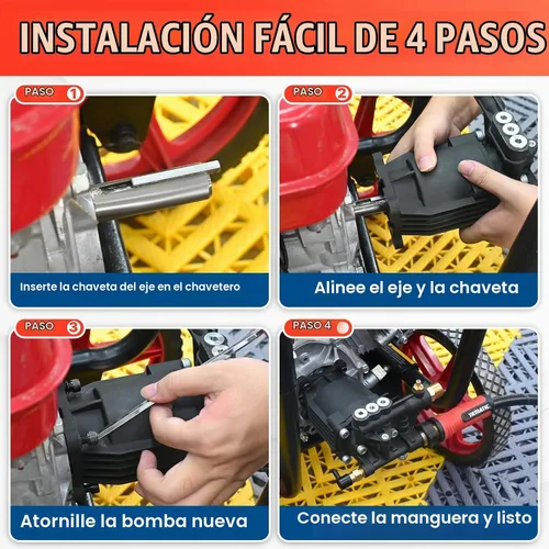 Vista 5 de YAMATIC Bomba horizontal de 3400 PSI para lavadora a presión de eje de 3/4 pulgadas a 2.6 GPM Bomba de repuesto OEM compatible con Simpson Honda
