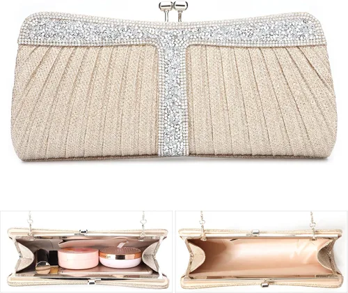 Vista 9 de Monederos de mano con diamantes de imitación para mujer, bolsos y bolsos formales de boda, fiesta, graduación, bolsas de dinero