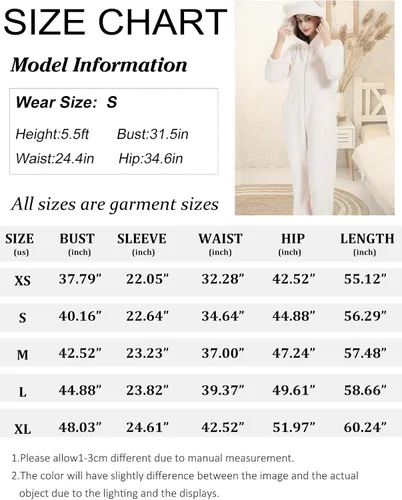 Vista 6 de Pijama con capucha de forro polar para mujer, con cremallera, ropa de dormir con orejas