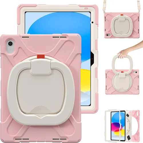 Vista 14 de Funda para iPad Air de 3ª generación – Funda resistente para niños con soporte giratorio, soporte para lápices y correa de transporte para iPad