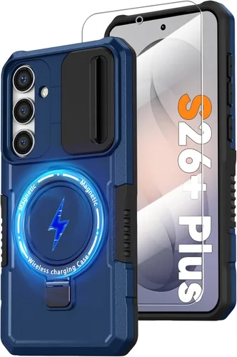 Vista 101 de Funda magnética para Samsung Galaxy Note 20 Ultra con soporte de anillo [con protector de pantalla] [Compatible con carga inalámbrica MagSafe] Funda