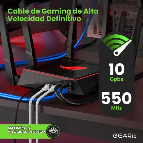 Vista 5 de GEARit Cable Ethernet Cat6A (1 pie, paquete de 5, negro) SSTP blindado sin enganches de 10 Gbps, cable Ethernet blindado SFTP, 26AWG 4 pares