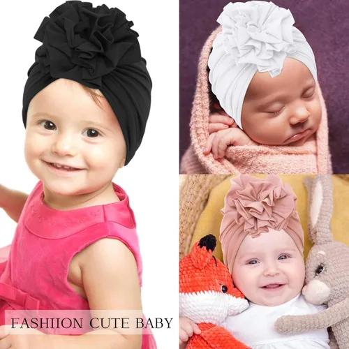 Vista 7 de Turbante para bebé, sombrero de niña, turbante para niñas pequeñas, sombreros turbantes para bebés y niñas pequeñas con gorro de lazo