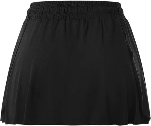 Vista 4 de ZSDVBZS Pantalones cortos fluidos para mujer, cintura alta, 2 en 1, gimnasio, yoga, atléticos, casuales, verano, entrenamiento, descanso, falda