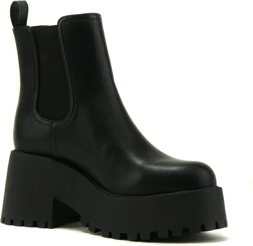 Vista 2 de Soda INSTANT - Botines Chelsea de tacón medio con suela gruesa para mujer, con doble elástico