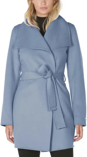 Vista 9 de TAHARI Abrigo de lana suave de lujo de doble cara para mujer, abrigo de lana con cinturón extraíble Marrón camello