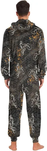 Vista 3 de Ollabaky Pijama mameluco para adultos para hombres y mujeres, disfraz de una sola pieza, pijama a juego