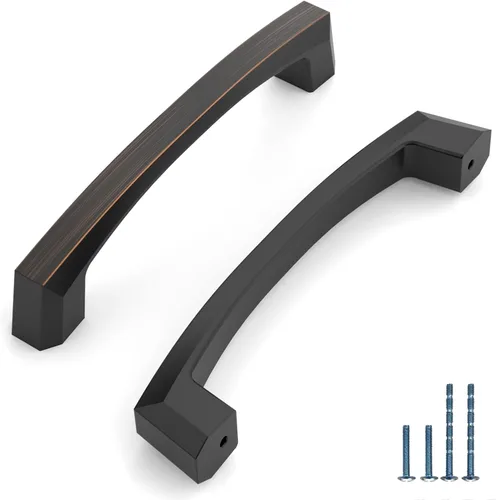 Vista 22 de Paquete de 10 manijas de gabinete de cocina de 3 pulgadas (76mm) color latón envejecido, accesorios para cajones de gabinete de cocina, tiradores