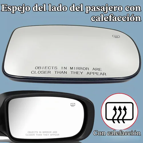 Vista 4 de 68101146AA Espejo calefactable para el lado del pasajero, compatible con Dodge Challenger Charger Chrysler 200 300 de potencia derecha, espejo