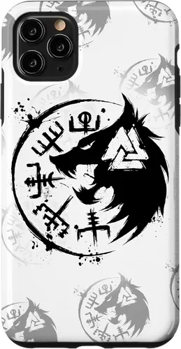 Vista 13 de iPhone 14 Plus Fenrir Wolf Fenris-Wolf - Viking Vegvisir Valknut Case