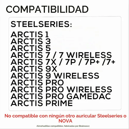 Vista 2 de Brainwavz Almohadillas de repuesto para auriculares SteelSeries Arctis 1, 3, 5, 7, 9X, Pro y Prime, espuma viscoelástica y piel sintética (negro)