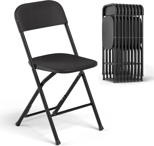 Vista 12 de Magshion Sillas plegables de plástico, paquete de 4 sillas de comedor plegables para bodas, fiestas, eventos, exteriores, interiores, silla ligera