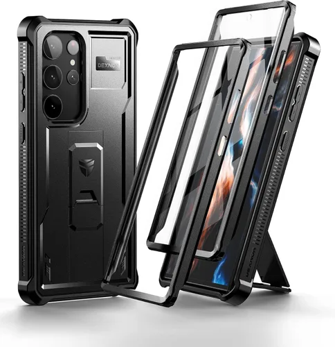 Vista 9 de Dexnor Funda de cuerpo completo para Samsung Galaxy S23 Ultra 5G/6.8 pulgadas, marco frontal extra, protección de grado militar, protector de Verde